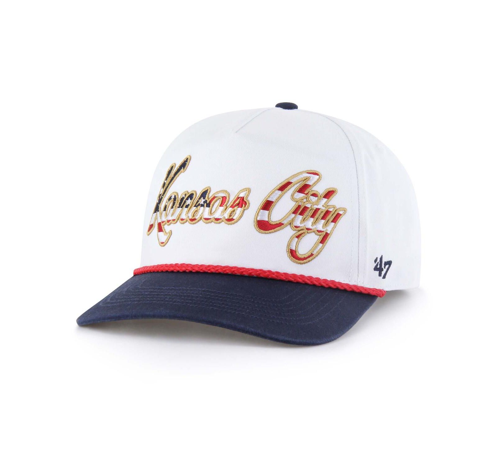 Мужская кепка '47 Brand White Kansas City Royals Patriotic Overhand Hitch Adjustable