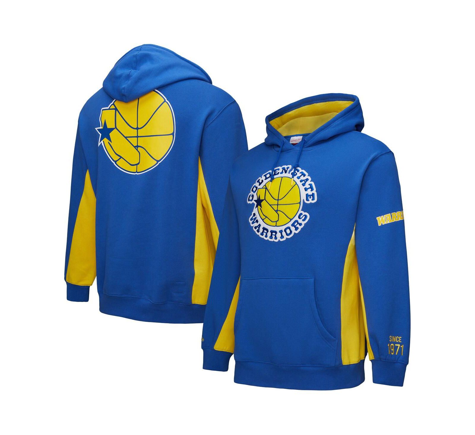 Мужское худи Mitchell & Ness Royal Golden State Warriors Hardwood Classics Team Origins Fleece Pullover