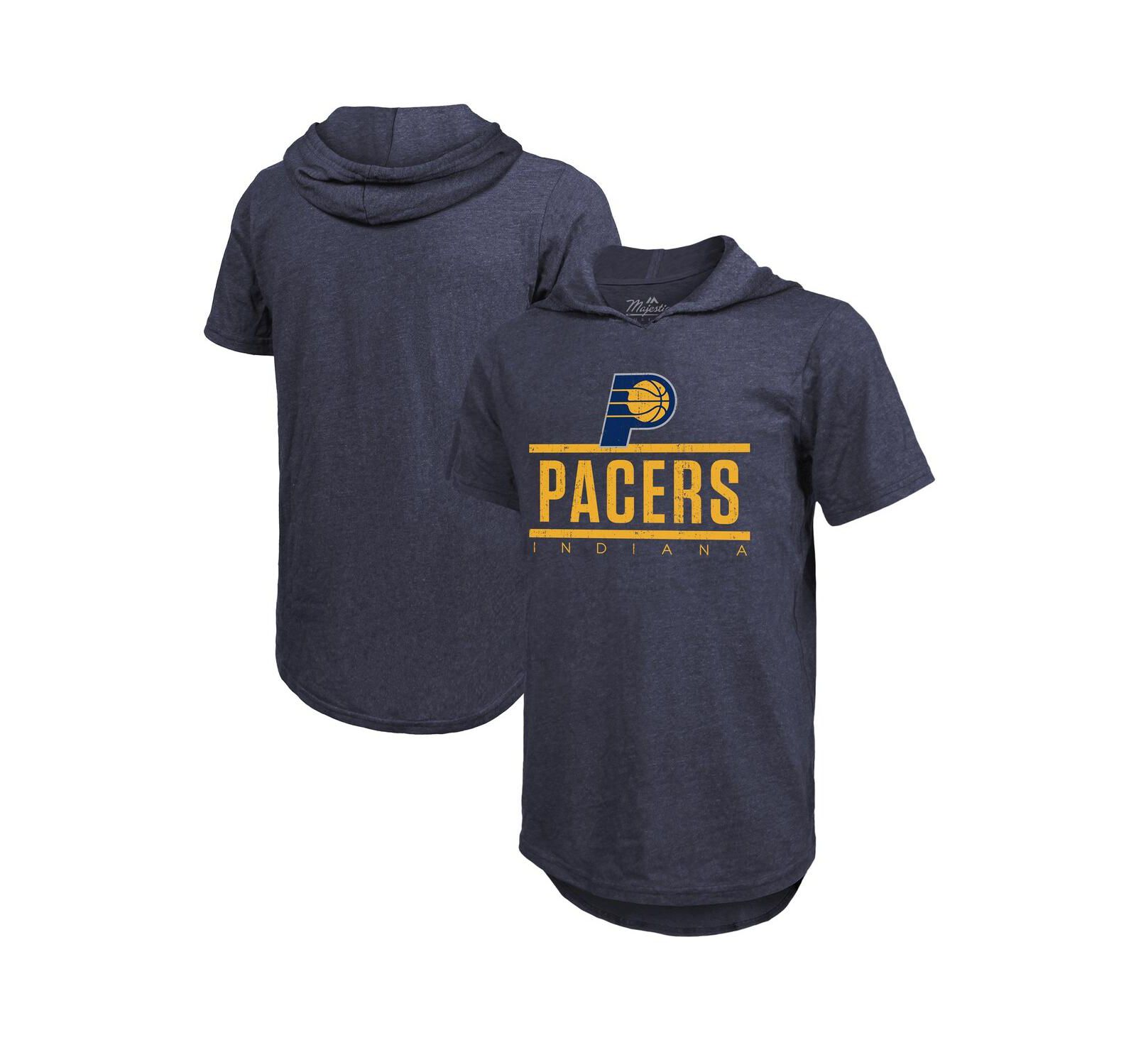 Мужское худи Majestic Navy Indiana Pacers Tri-Blend Hoodie T-Shirt