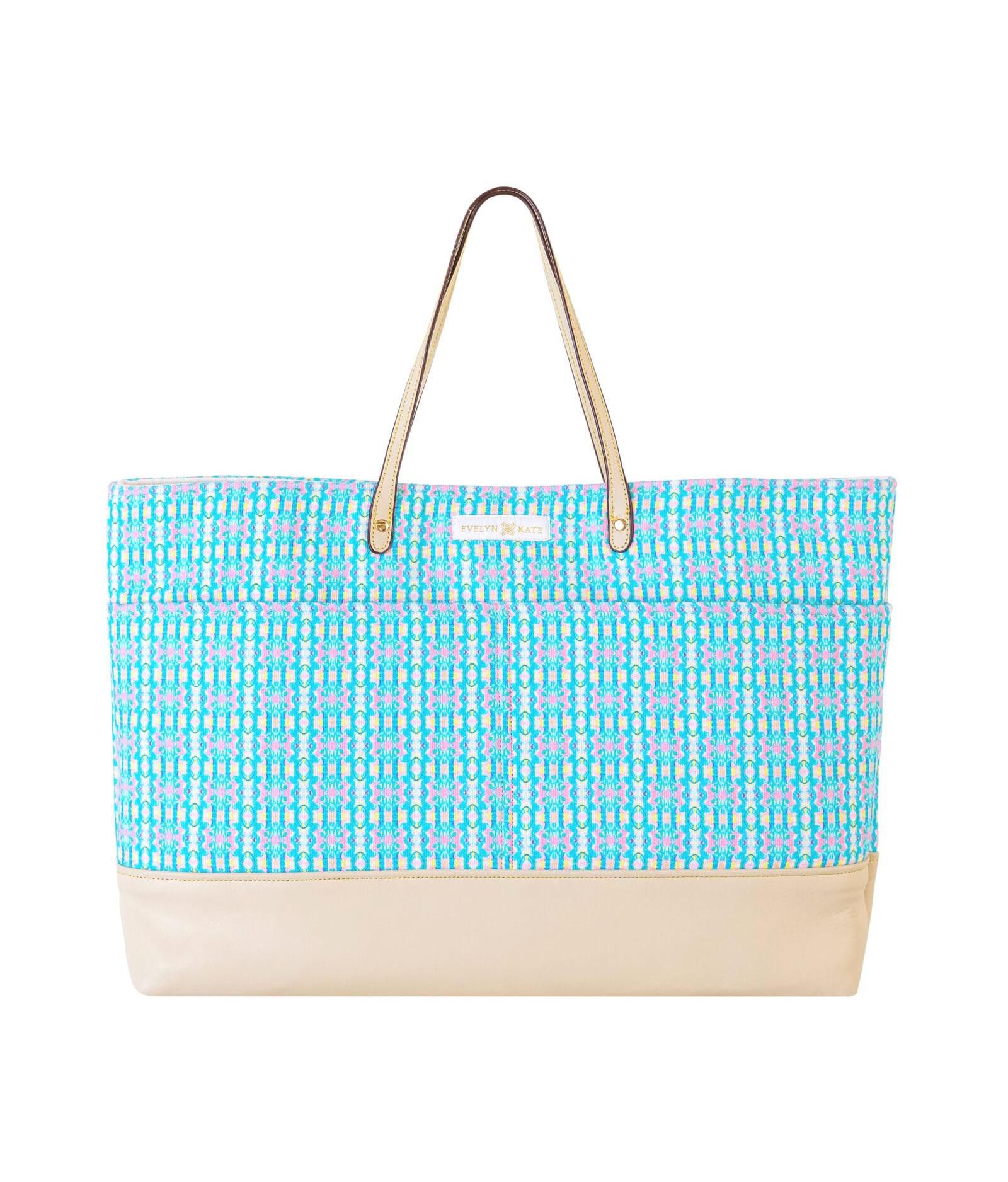 EVELYN & KATE Original Canvas Tote Bag with Leather Base