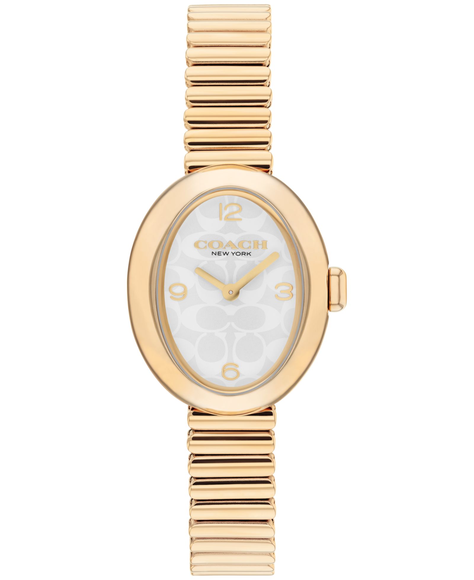 COACH Women's Sammy Gold Tone Stainless Steel Stretch Bracelet Watch, 22.5mm
