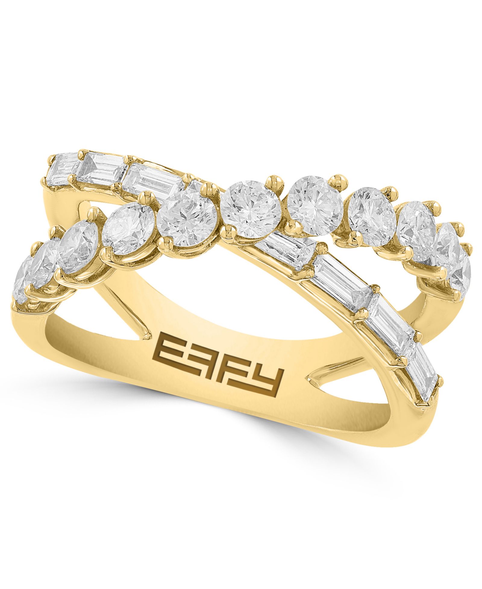 EFFY® Lab Grown Diamond Crisscross Ring (1-3/8 ct. t.w.) in 14k Yellow Gold