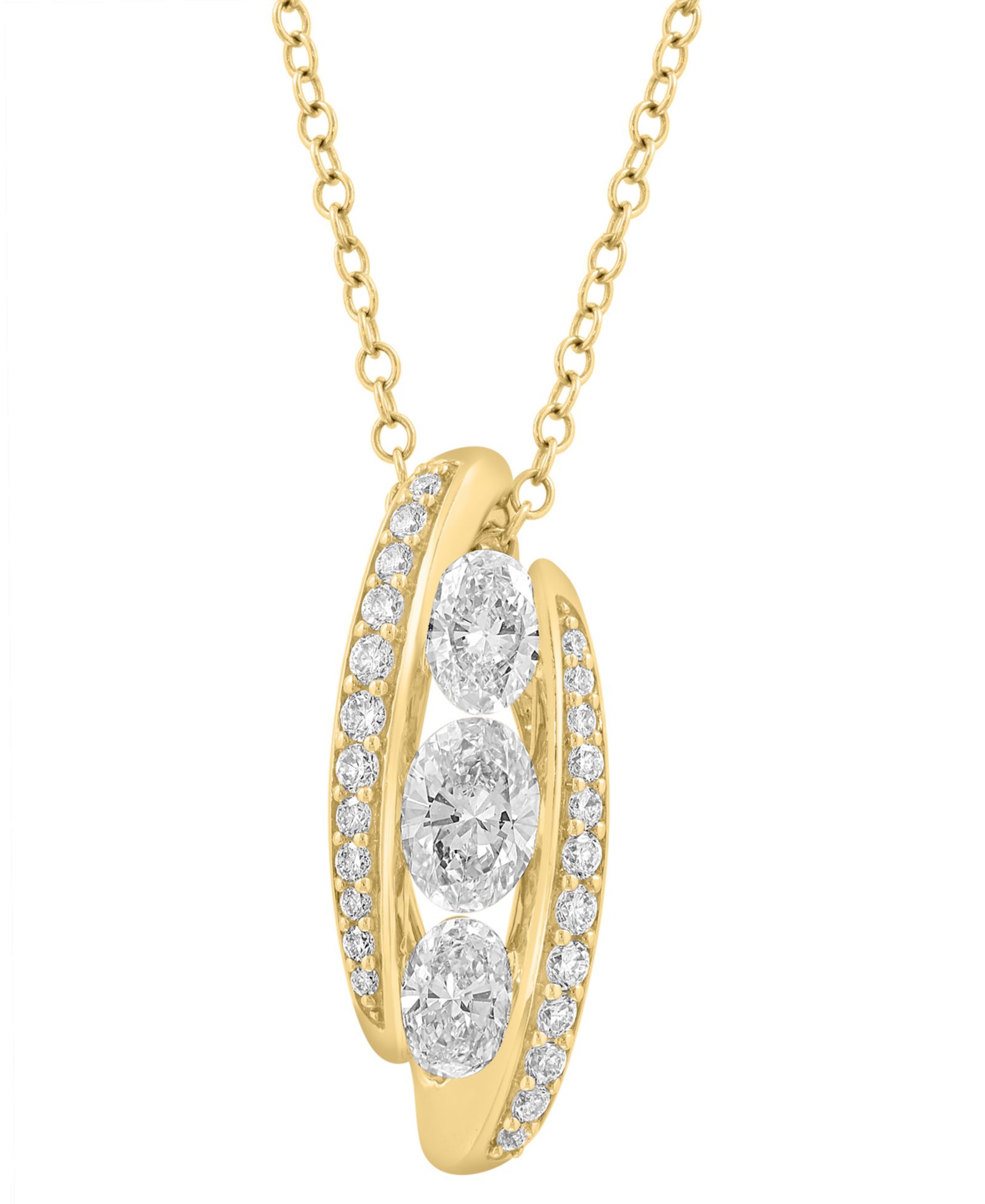 EFFY® Подвеска с выращенным бриллиантом (7/8 ct. t.w.) в 14k желтом золоте 17" + 1" удлинитель