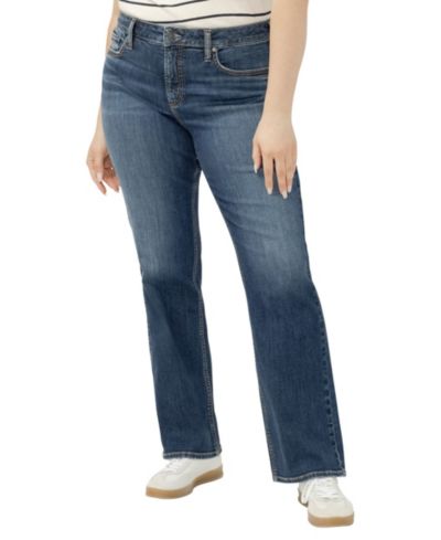 Silver Jeans Co. Plus Size джинсы Elyse с завышенной посадкой и расклешенными штанинами