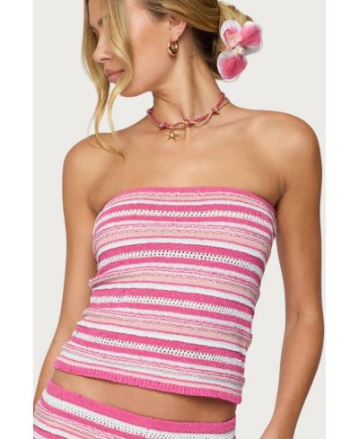 Женский трикотажный топ Edikted Nola Striped Textured Knit Strapless