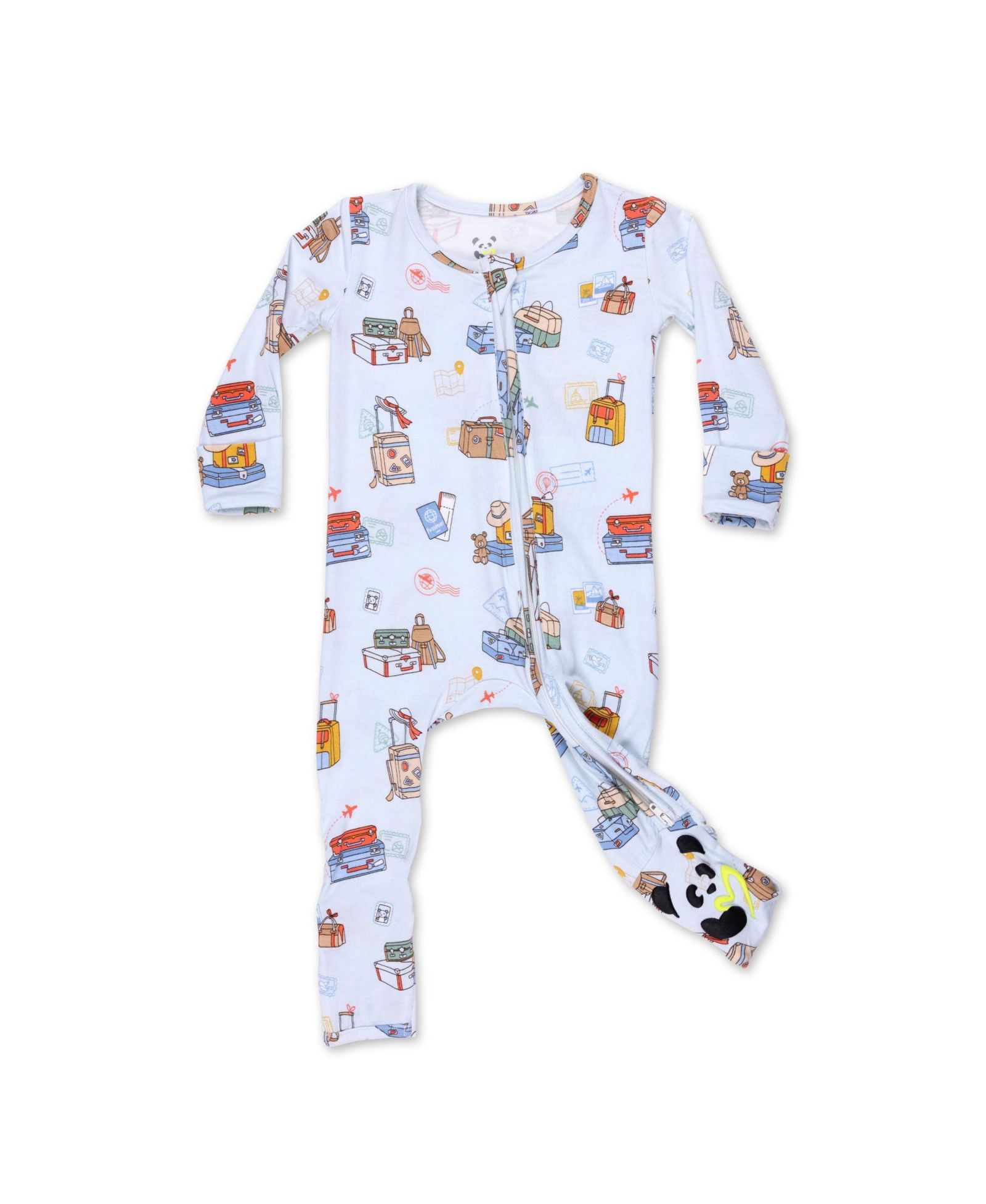 Детский комбинезон Bellabu Bear Vintage Suitcases Convertible Footie для мальчиков и девочек