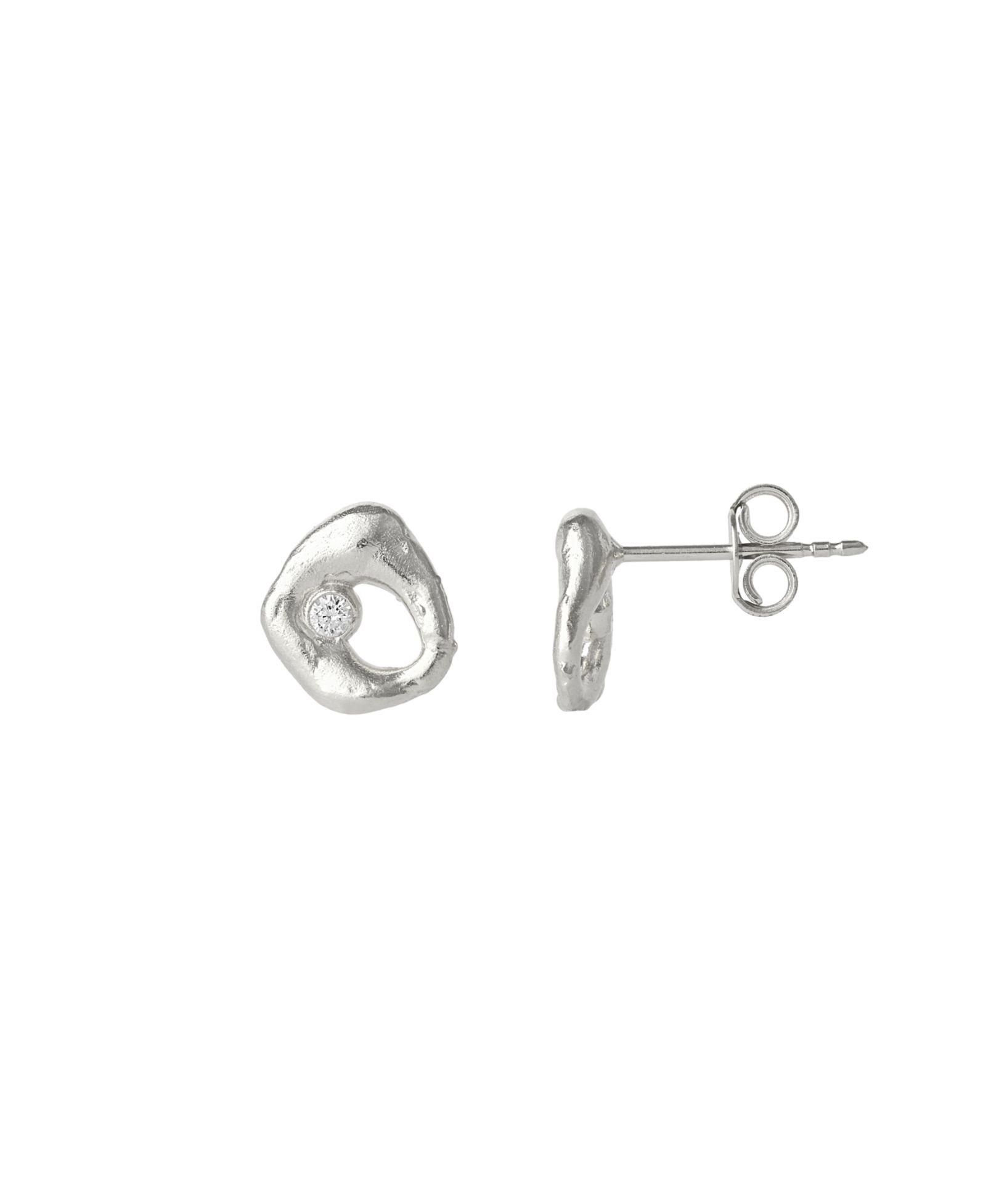 Серьги Spero London Dripping Molten Natural Textured Sterling