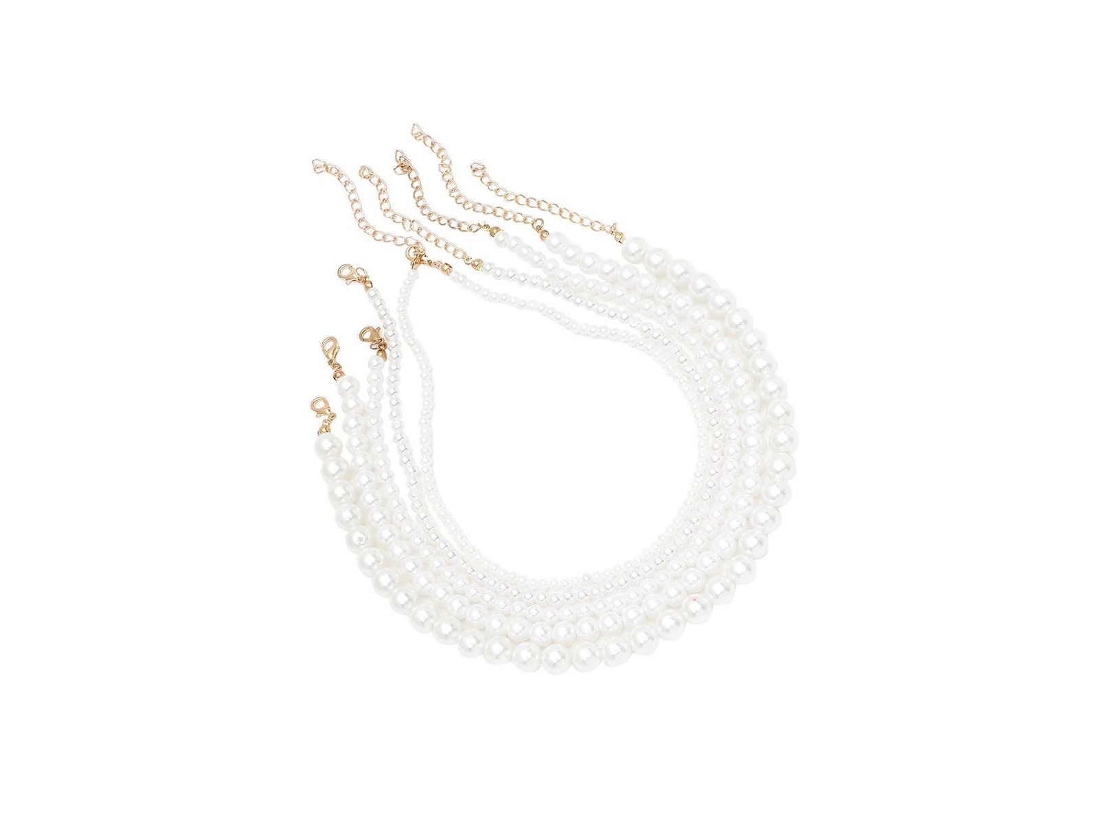 SOHI Silver Snowball Multi-Layered Necklace
