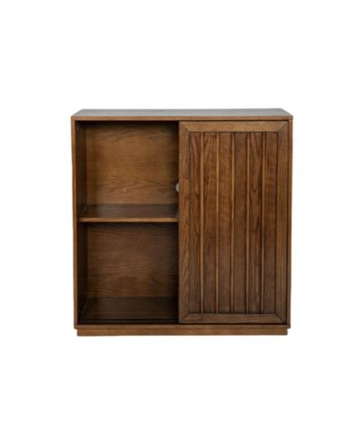 Шкаф CASAINC в стиле mid-century с 2 раздвижными дверцами и декоративными вставками из массива дерева