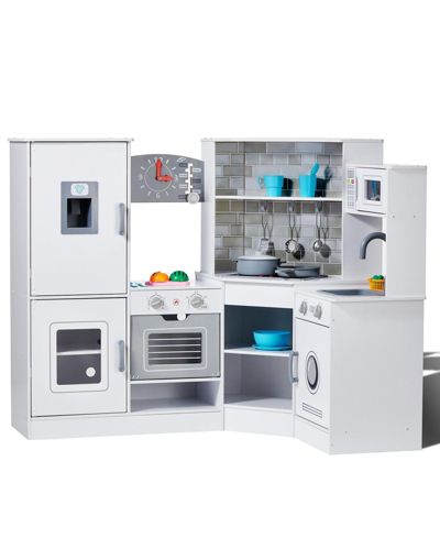 Slickblue Kids Kitchen Wood 24-Piece Pretend Cooking Playset, Ages 3+