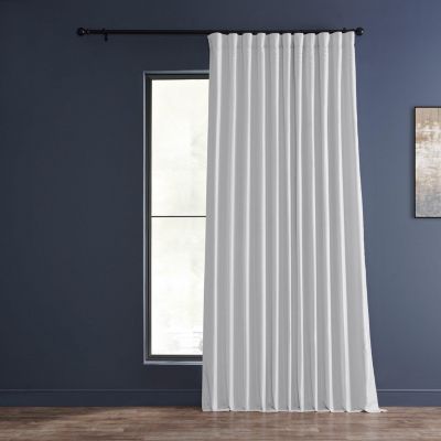 Half Price Drapes Extra Wide Vintage Textured Faux Dupioni Silk Blackout Curtain