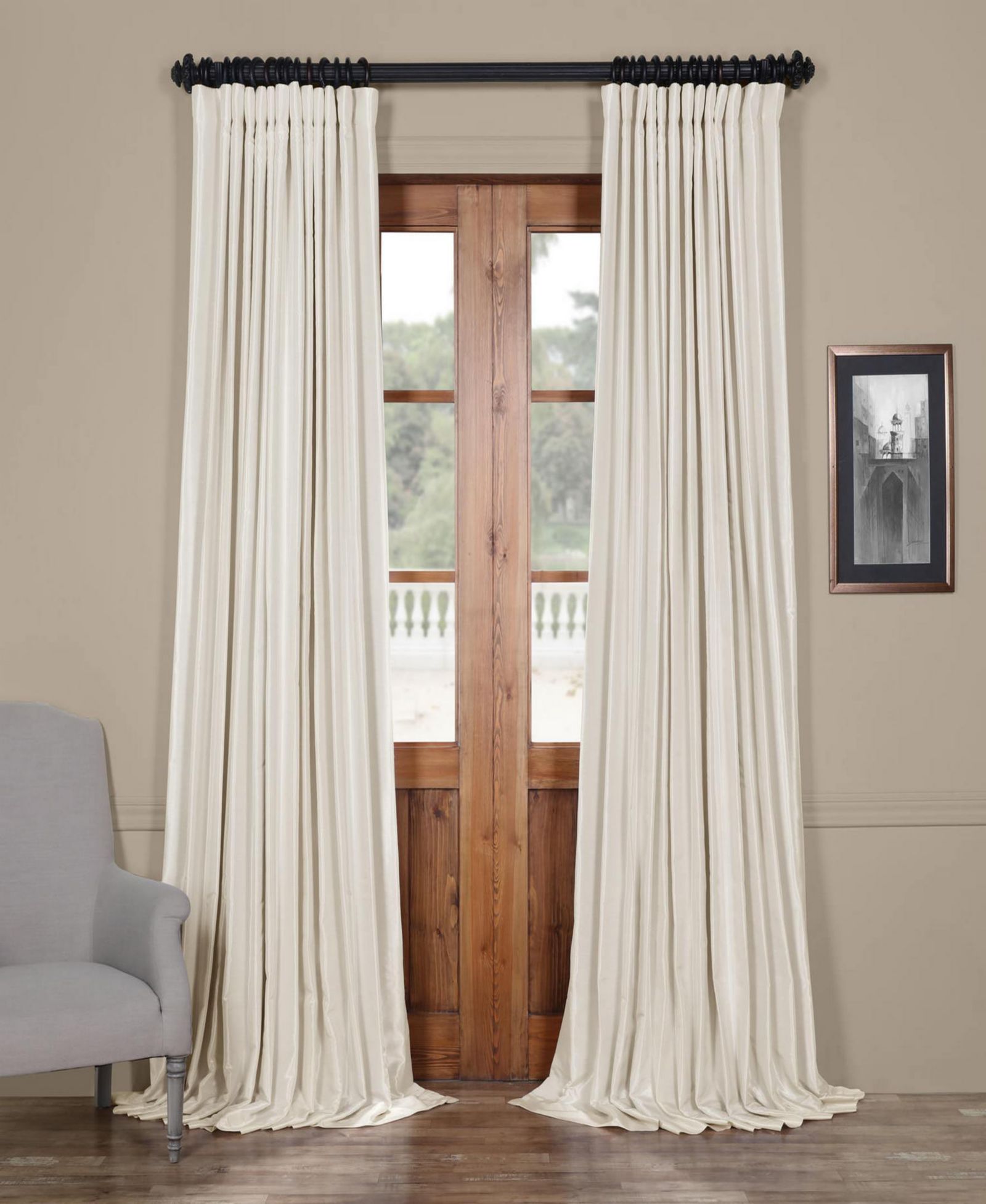 Half Price Drapes Широкие винтажные шторы из искусственного шелка dupioni, blackout