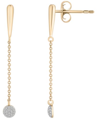 Серьги с бриллиантовыми каплями в 14K желтом золоте