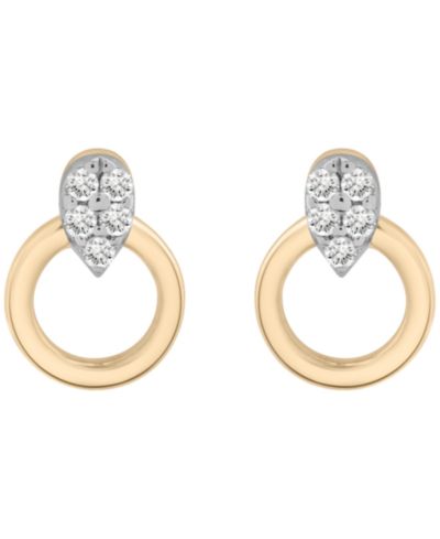 Серьги-гвоздики с бриллиантами в 14K желтом золоте