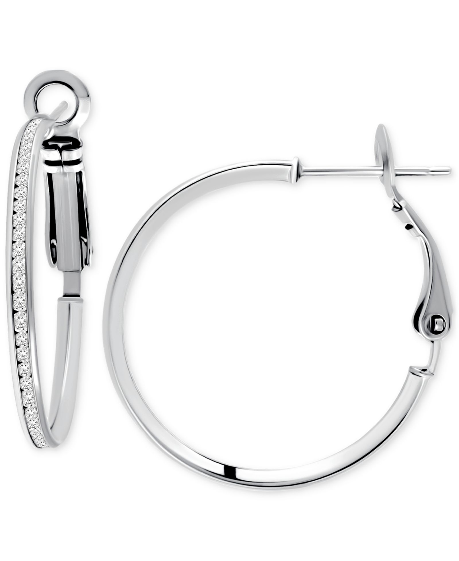 Серьги-кольца Giani Bernini Cubic Zirconia в стерлинговом серебре, 1.2"