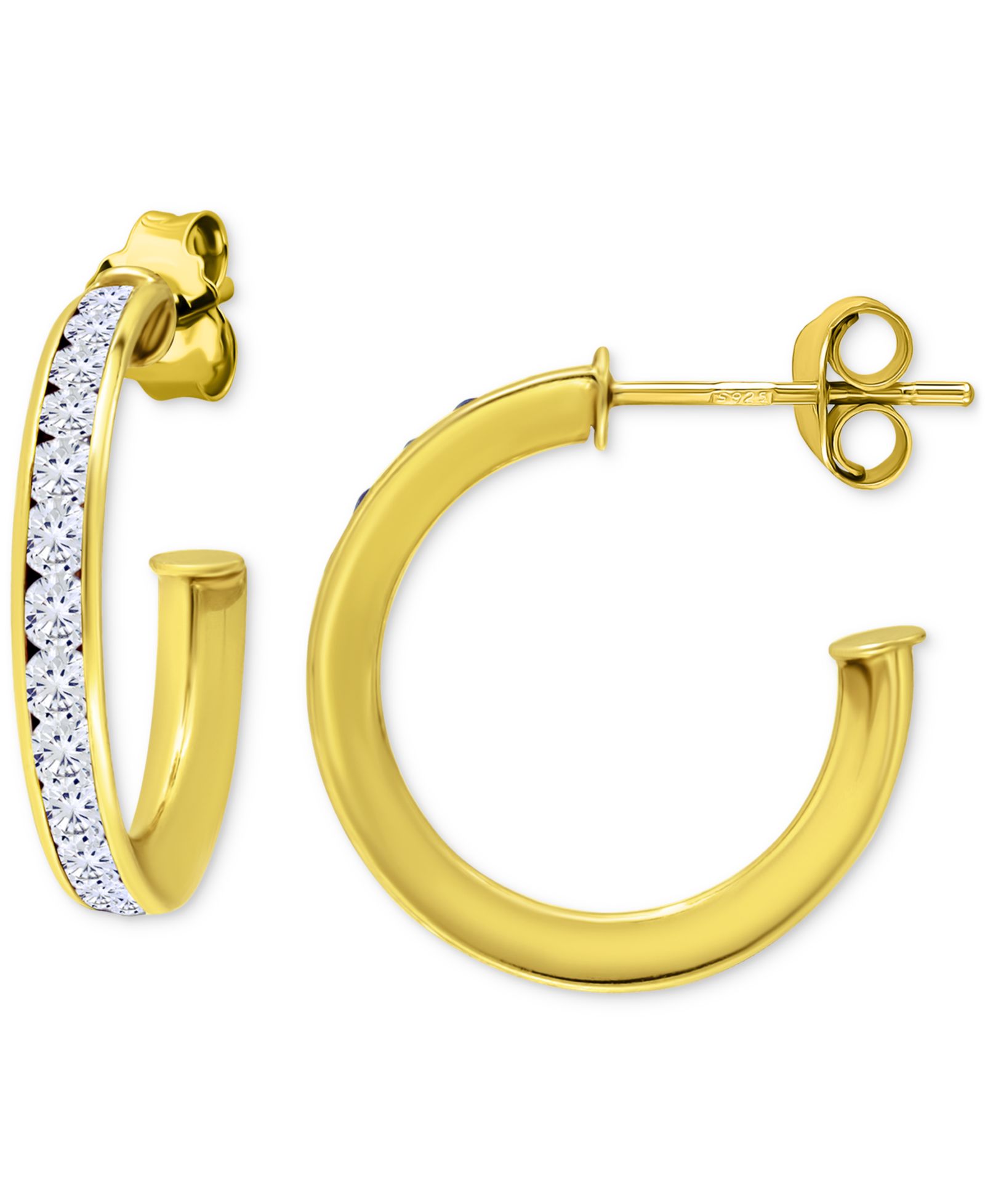 Серьги-кольца Giani Bernini Cubic Zirconia Channel Set Small в Sterling Silver