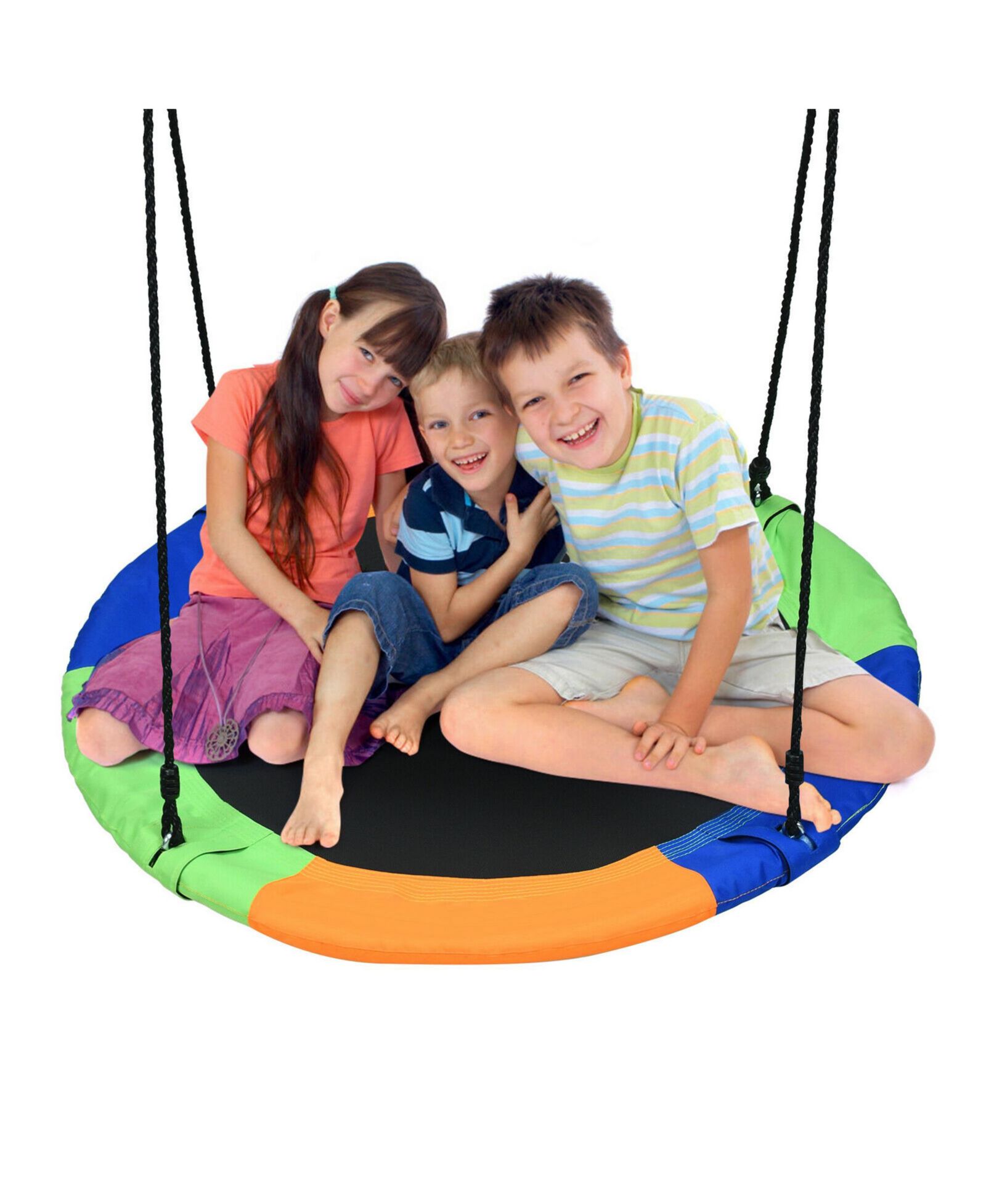 Gymax 40'' Flying Saucer Tree Swing with Adjustable Height, 330 lbs, Ages 3+