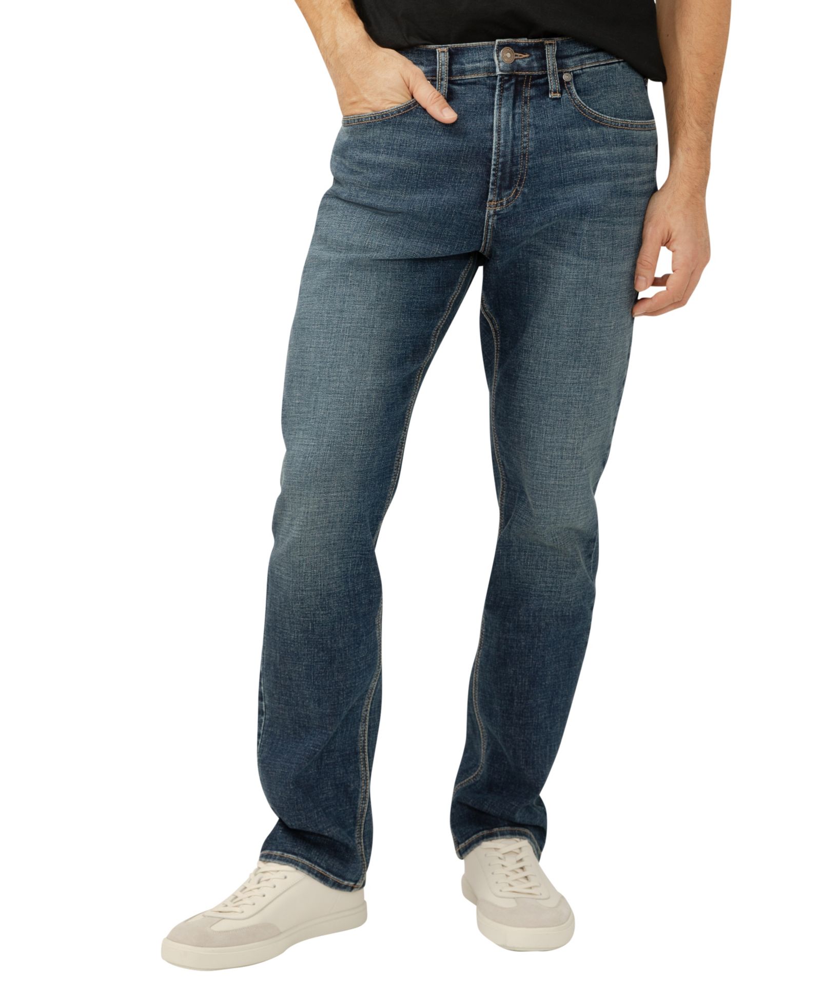 Silver Jeans Co. Men's Machray Athletic Fit Straight Leg Luxe Heritage Jeans