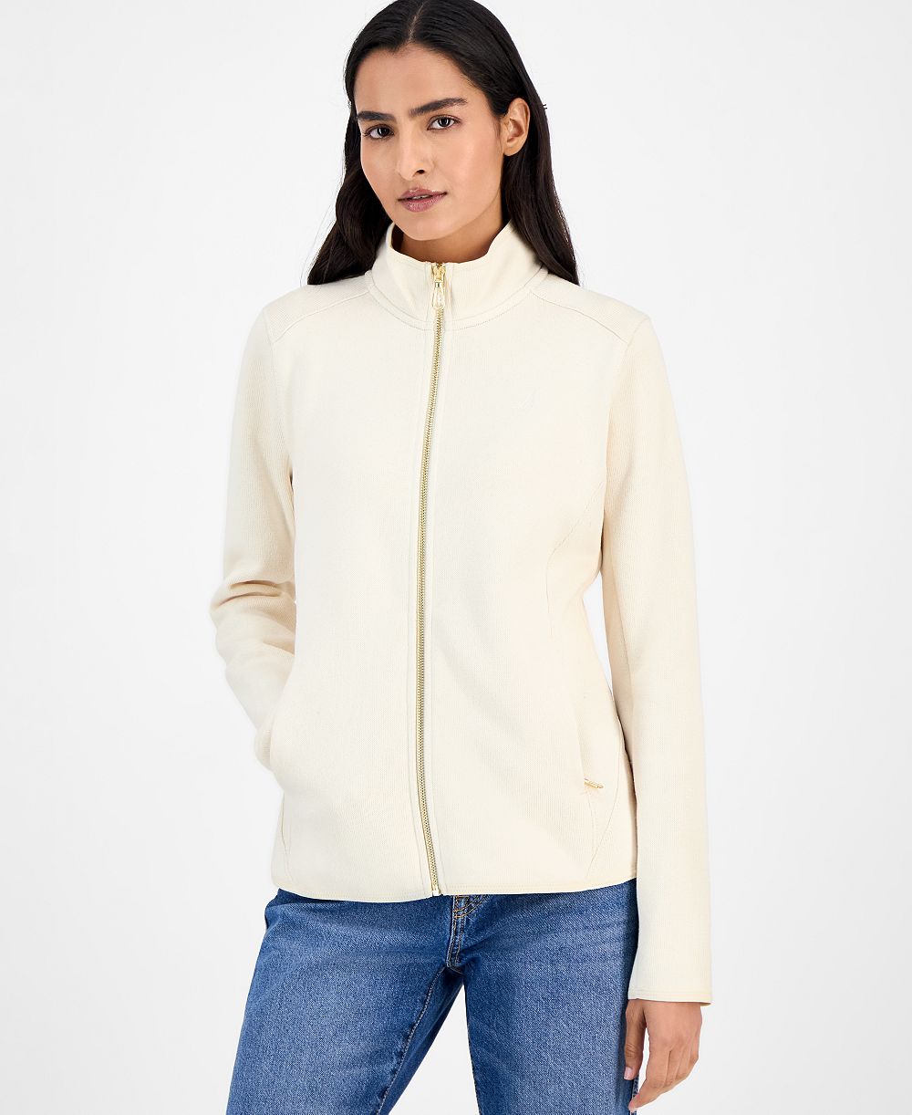 Nautica Женский флисовый джемпер с молнией Zip-Front