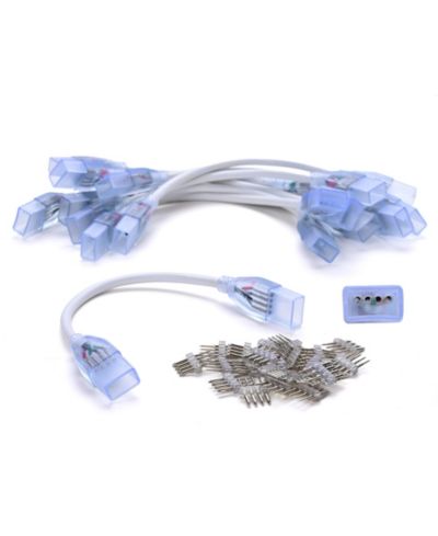 DELight 10 Pieces 4 Wire Splice Connector с удлинительным шнуром для DELight Multi-color(16) LED Neon Rope Light DSL003