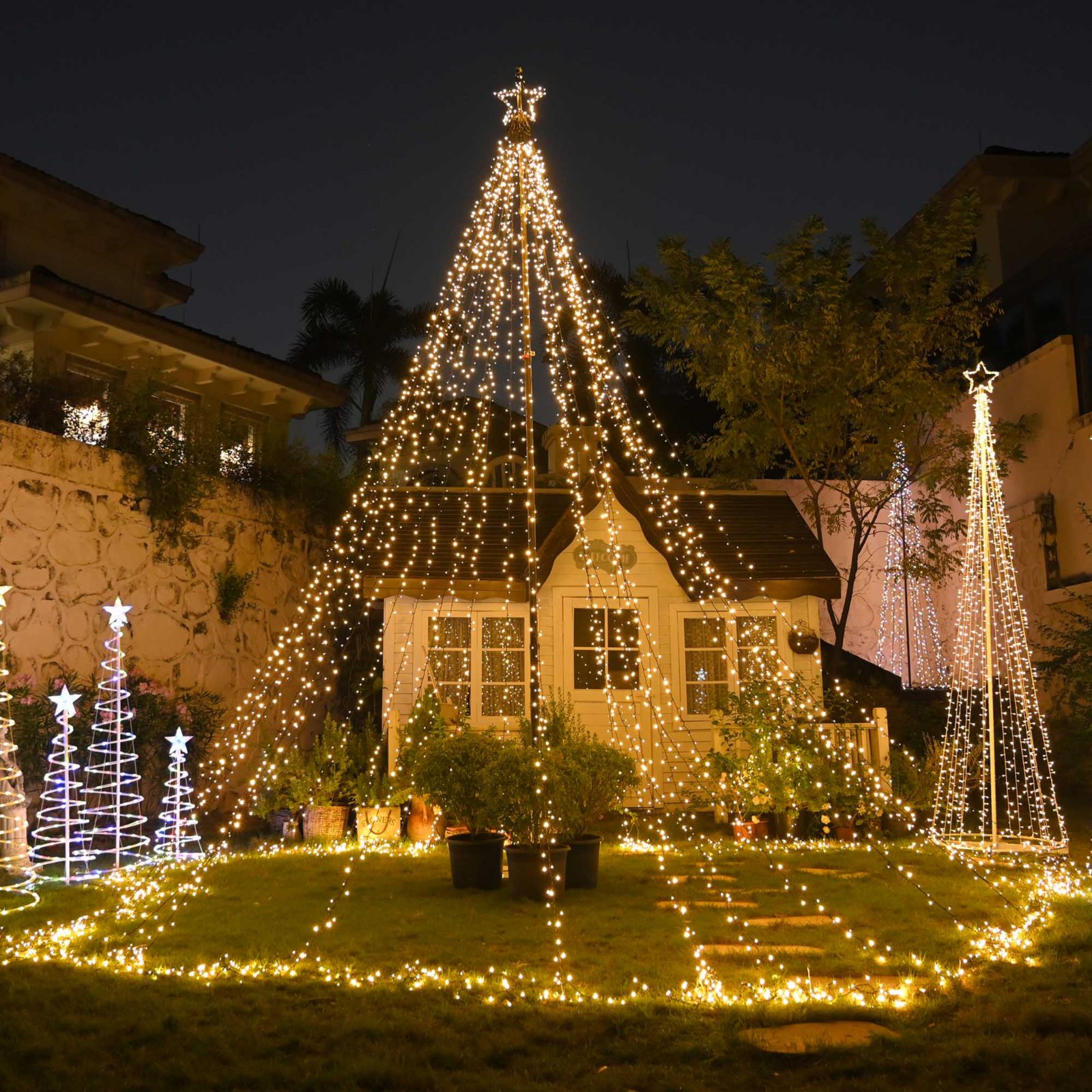 Комплект гирлянд для праздничного тента Yescom 120V Vast-Starry 4840 LED, 28 String 20' Pole, теплый белый