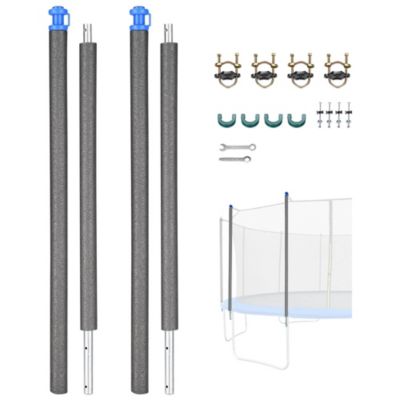 Yescom Universal Trampoline Replacement Enclosure Poles Accessories with Clamp and Hardware 2 Packs Fits Straight Pole Trampoline