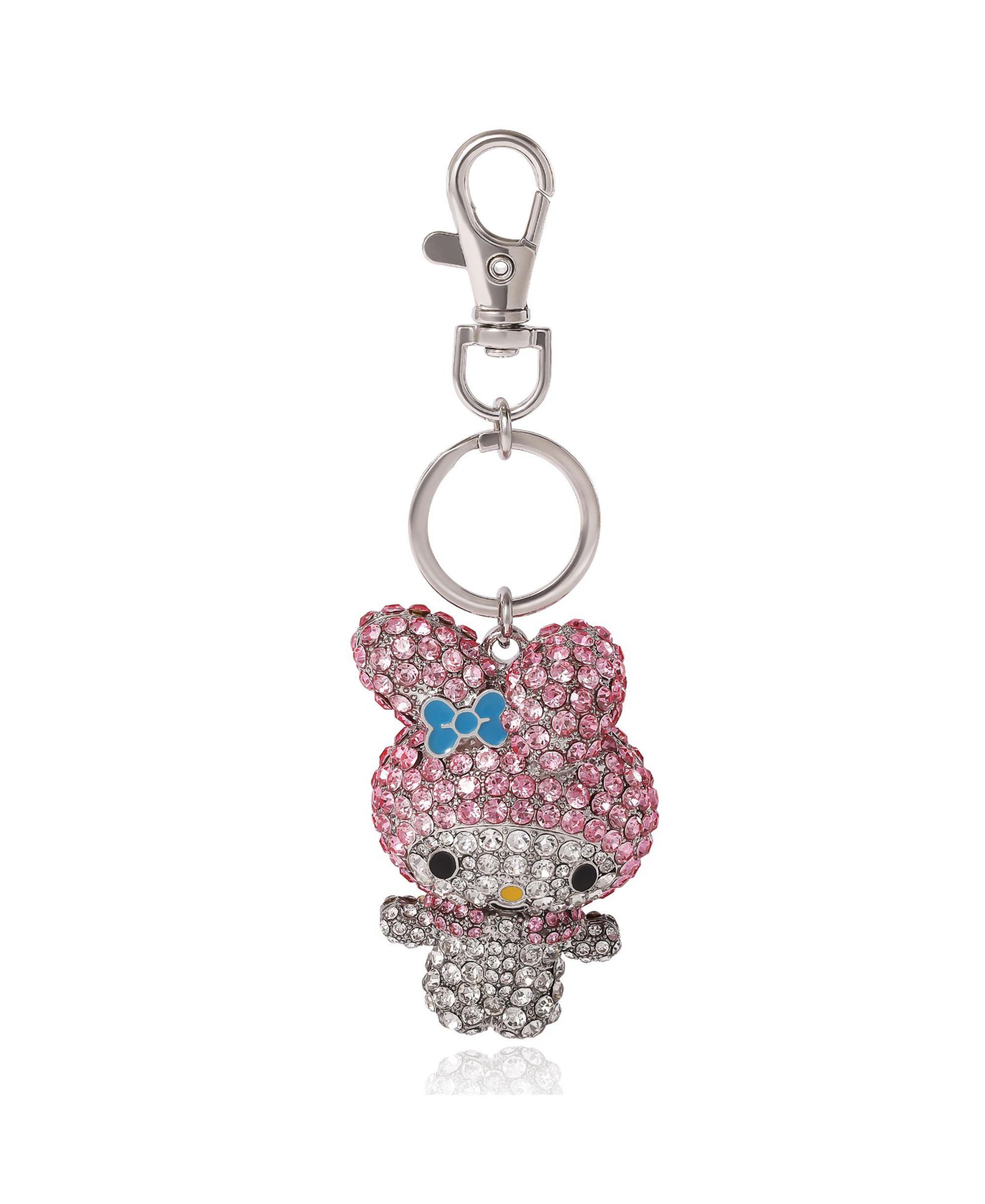 Hello Kitty My Melody Keychain Official License, Multicolored Pave Crystal Sanrio Keychain with Lobster Clip
