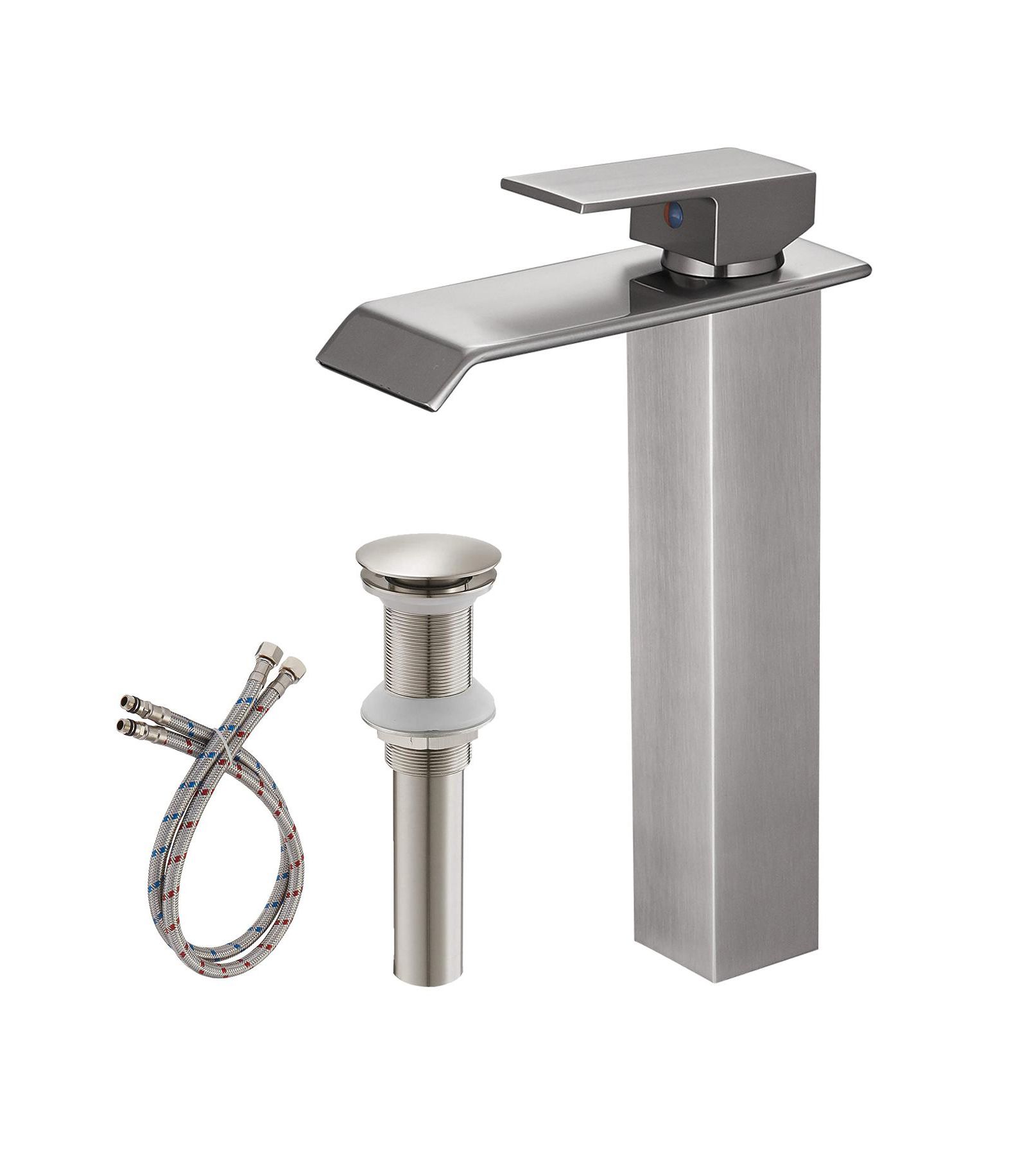 Greenspring Waterfall Single Handle Bathroom Vessel Sink Faucet с Pop-up Drain