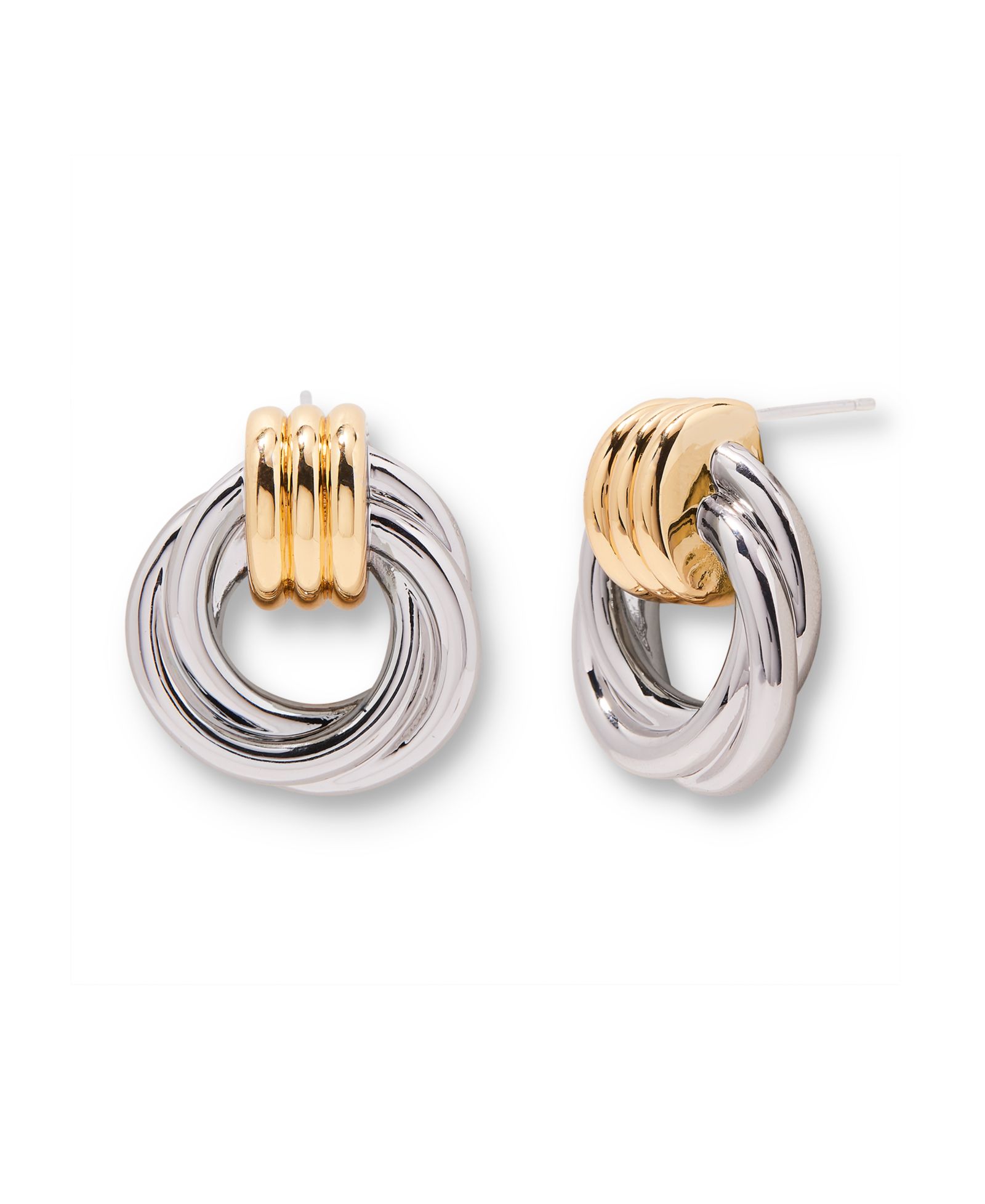 brook & york серьги-гвоздики Meg Knot двухцветные