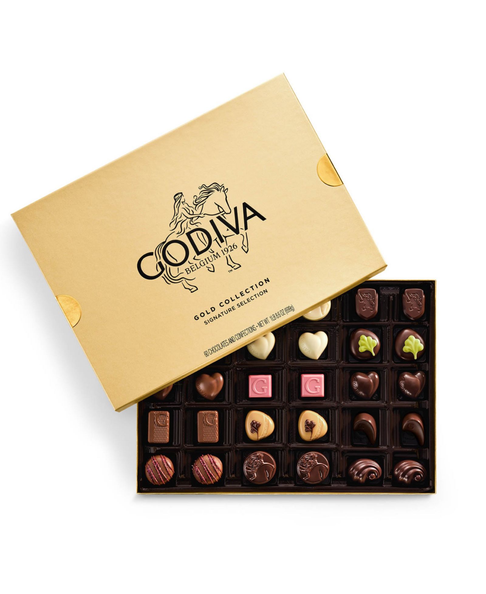 Godiva Assorted Chocolate Gold Gift Box, 60 Pieces