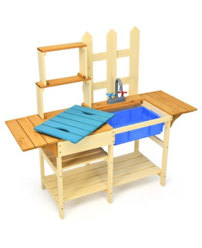 Gymax Wooden Outdoor Kids Kitchen Play Set, Ages 3+