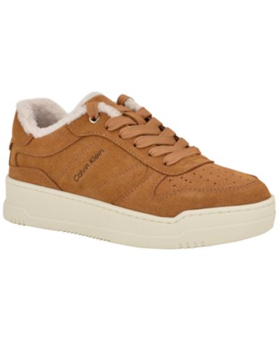 Calvin Klein Women's Pozay Cozy Suede Lace-Up Sneakers