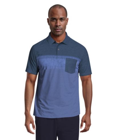 PGA TOUR Men's Engineered Textured Color-Block Short-Sleeve Golf Polo Shirt