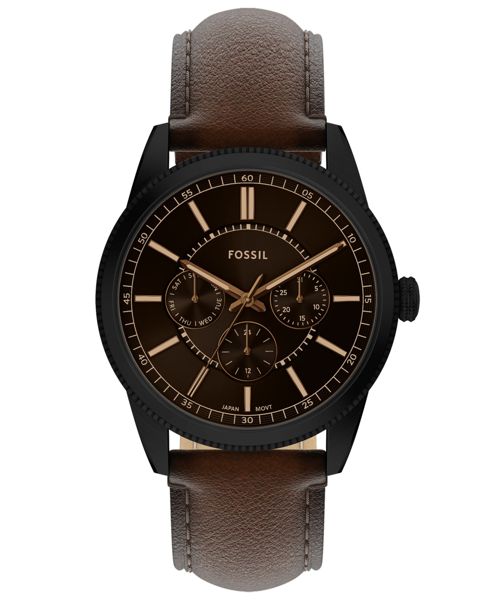 Fossil Мужские часы Pearson Multifunction коричневая кожа, 42mm