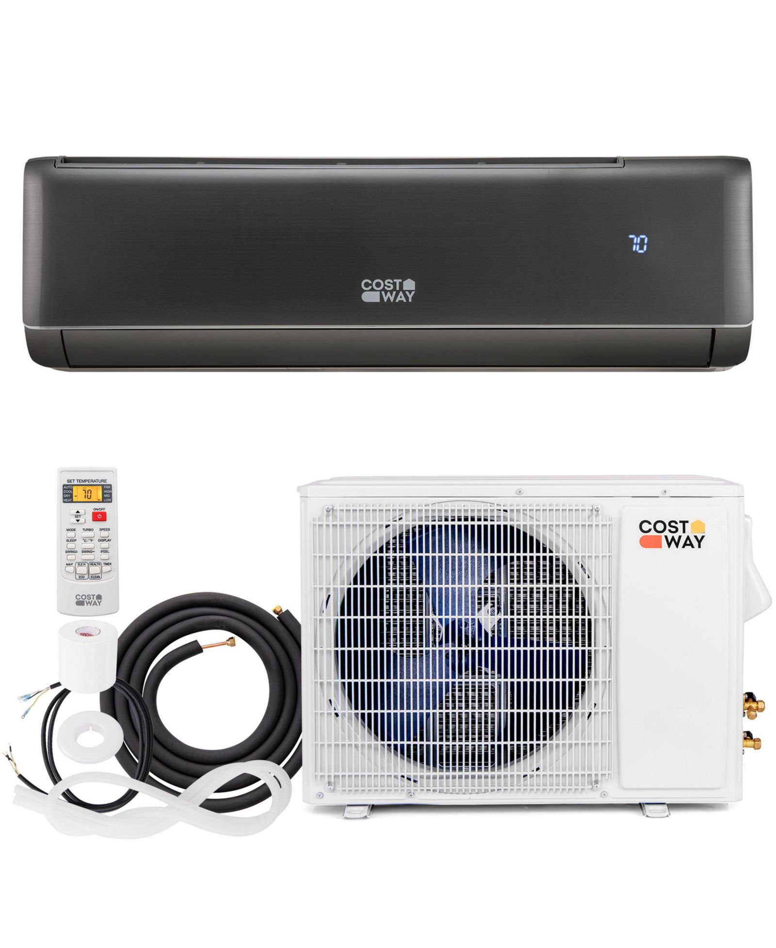 Кондиционер и обогреватель Costway Mini Split 18000 BTU с тепловым насосом