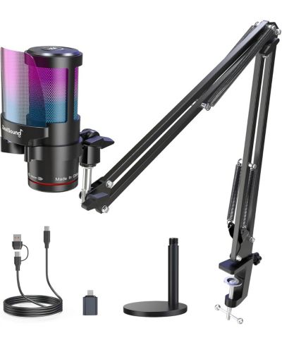 Zealsound USB Gaming Noise-Cancelling Microphone Compatible with iPhone, iPad, PC, Mac, PS4/PS5