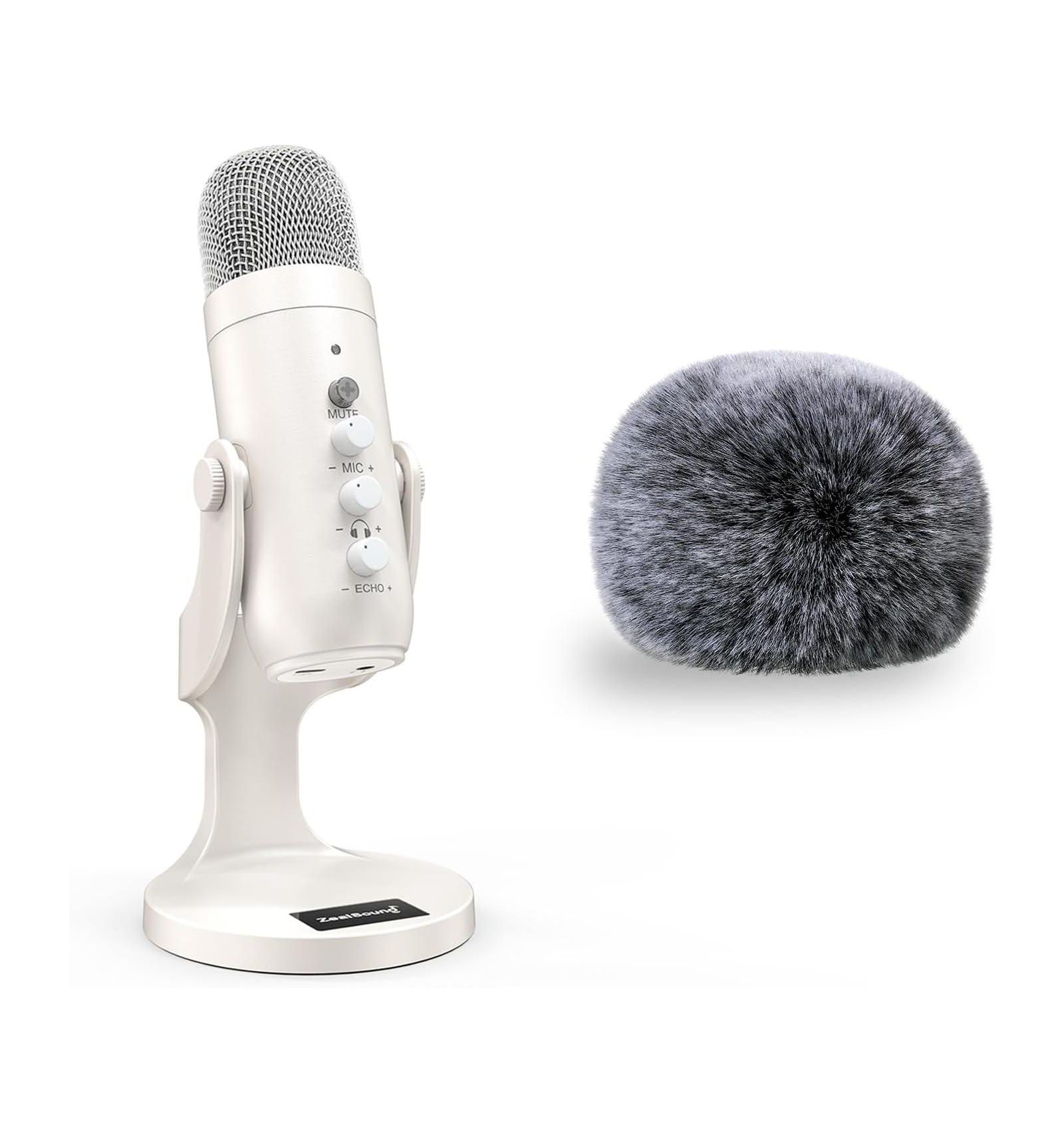 ZealSound USB микрофон ZealSound K66W White с ветрозащитой d65K Bundle