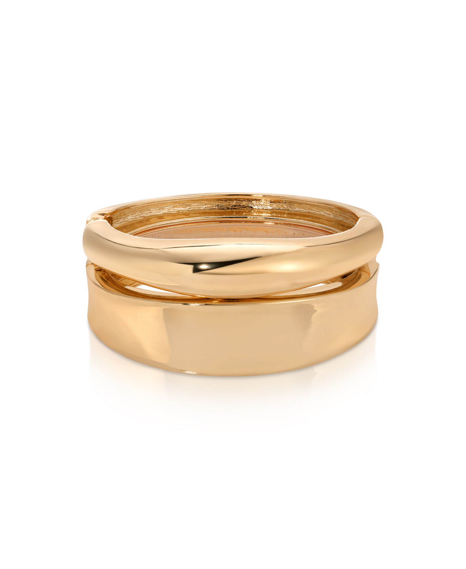 Ettika Double Golden Bangle Bracelet Set