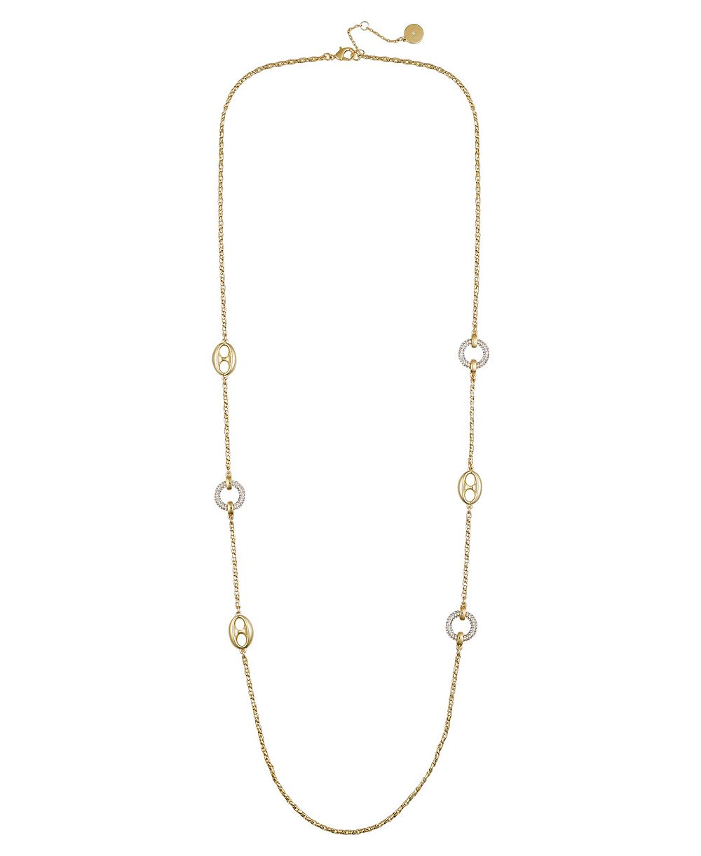 Vince Camuto Signature длинное ожерелье с миксом звеньев и pavé