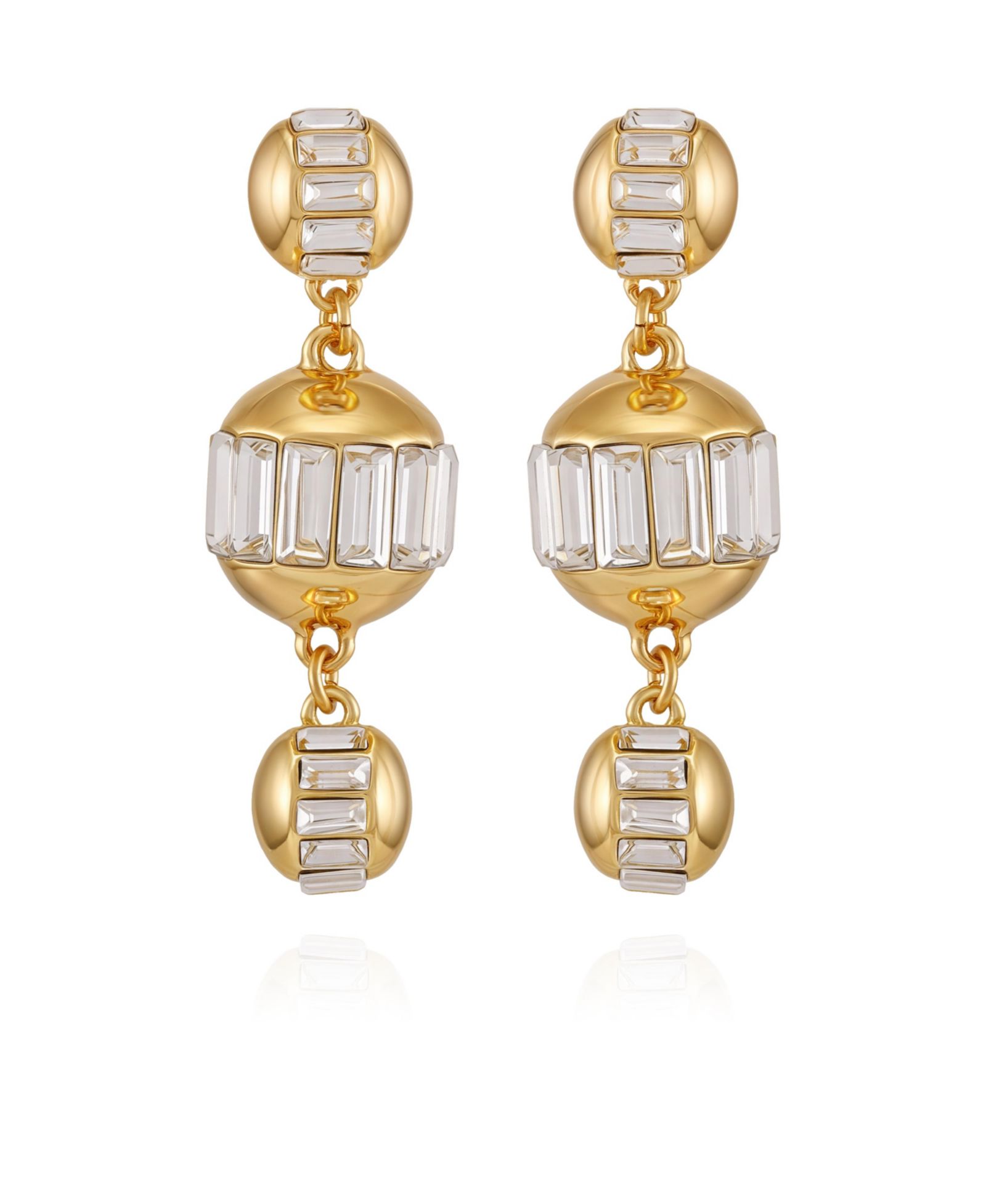 Vince Camuto Gold-Tone Crystal Sphere Drop Earrings