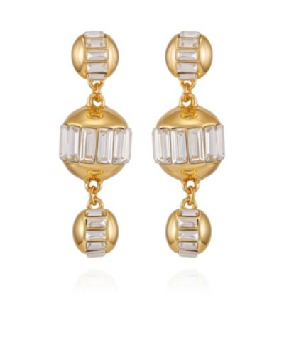 Серьги-подвески Vince Camuto с золотистым оттенком и хрустальной сферой