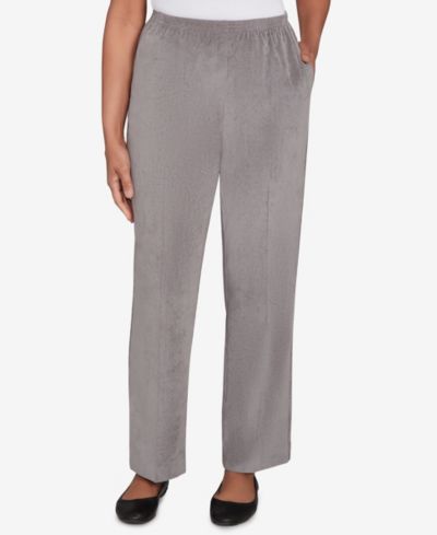 Alfred Dunner Women's Classic Corduroy Elastic Waist Medium Length Pants