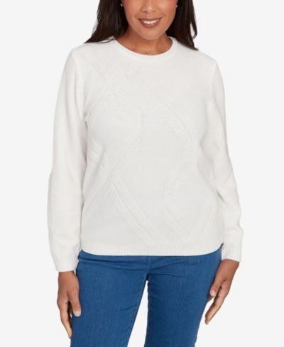 Alfred Dunner Women's  Classic Cable Chenille Pullover Sweater