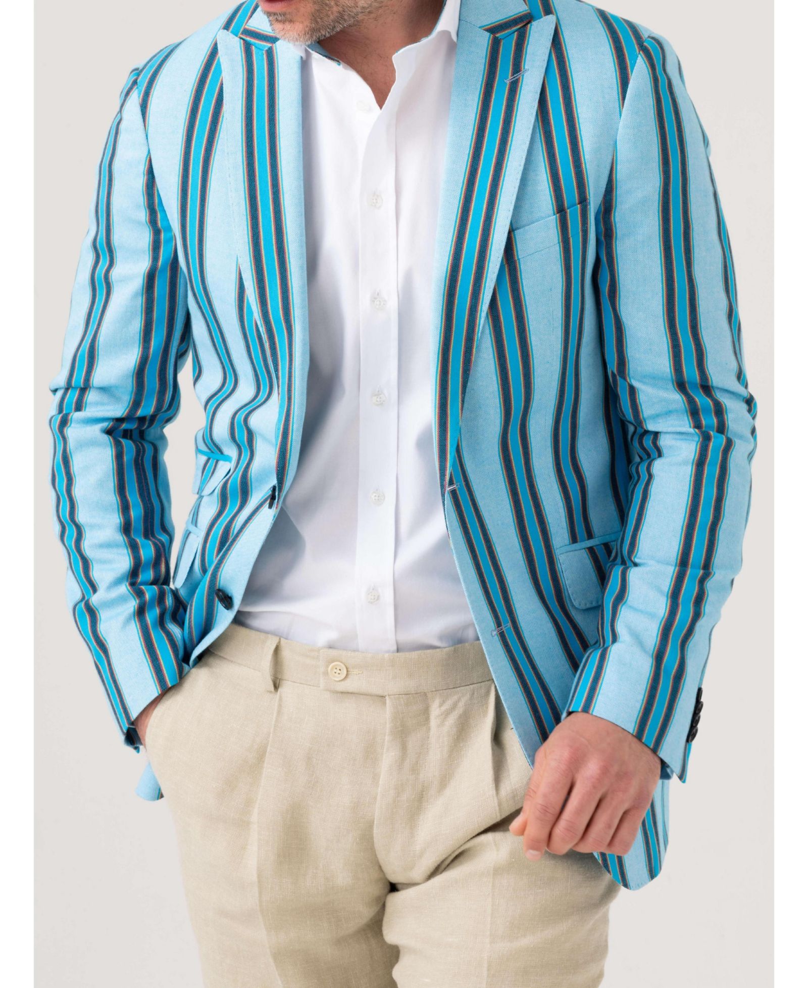 Хлопковый блейзер Kikoy в полоску, бренд Koy Clothing