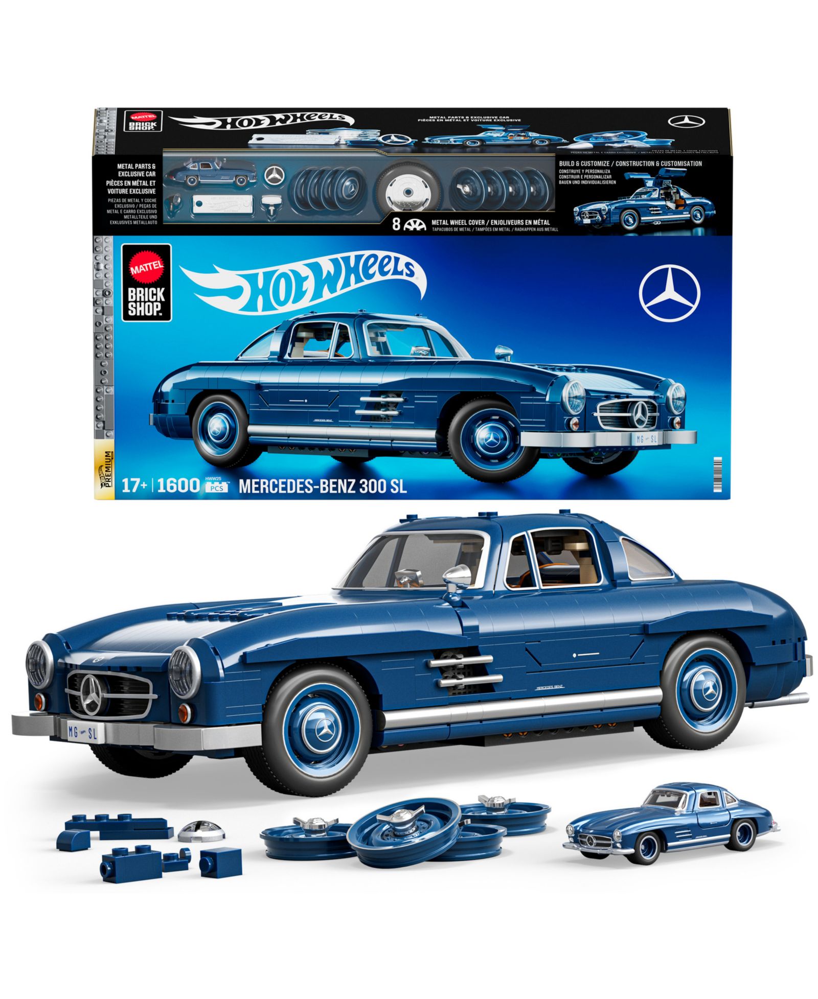 Набор для строительства Mattel Brick Shop Hot Wheels Mercedes-Benz 300 SL, 1600 деталей, от 17 лет