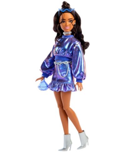 Barbie кукла Deluxe Style в синем топе и юбке