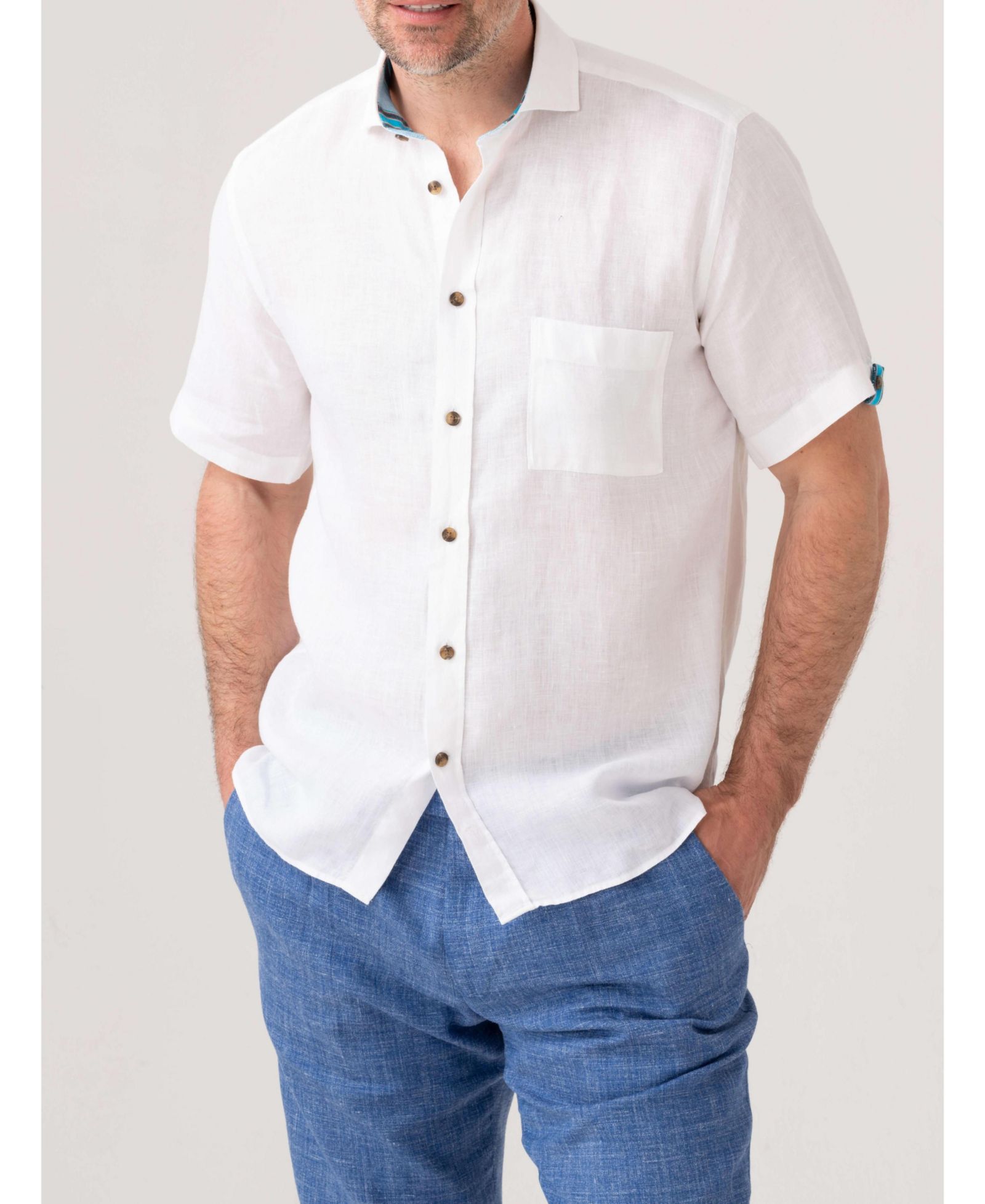 Льняная рубашка с коротким рукавом, бренд Koy Clothing