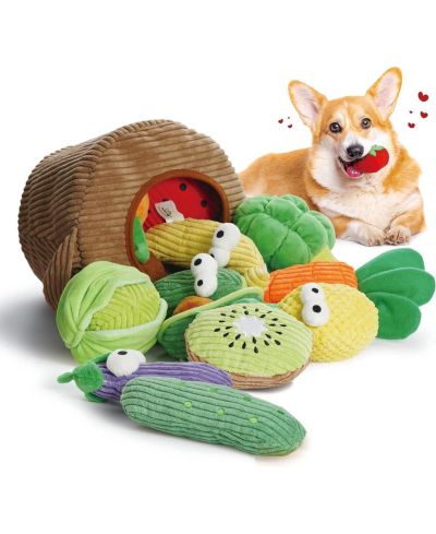 Nocciola Набор пищащих игрушек для собак Nocciola 15 Pack Grocery Bag Crinkle, плюшевые игрушки для агрессивного жевания