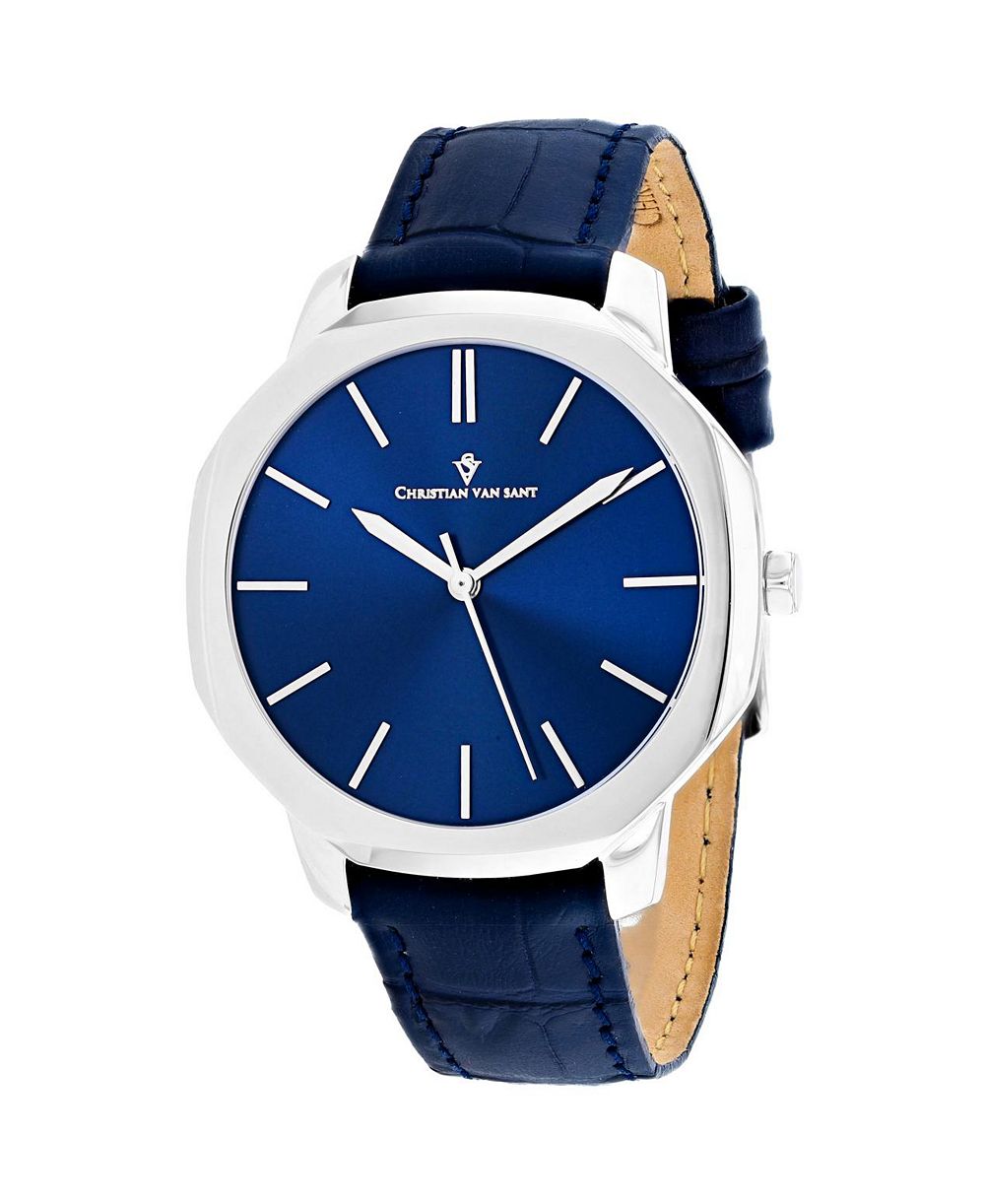 Christian Van Sant Men's Octavius Slim Blue Dial Watch - CV0532