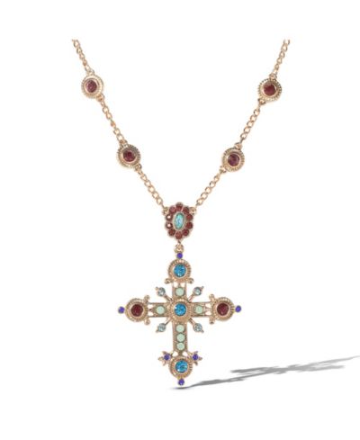 Подвеска-кулон Jessica Simpson Crystal -Tone в форме креста